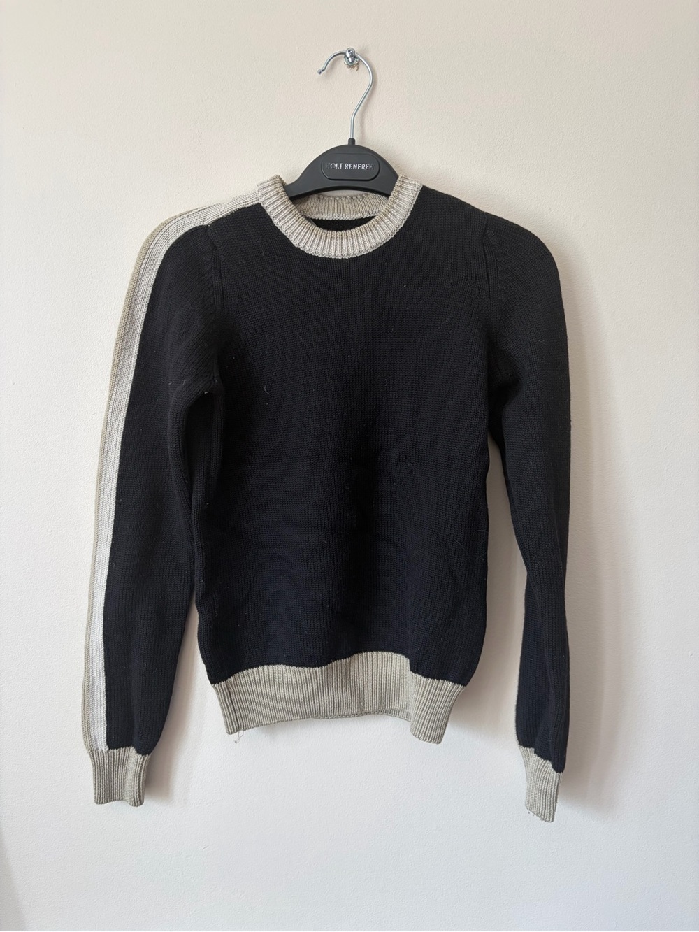 Prada - Black and Cream Crewneck Men’s Sweater